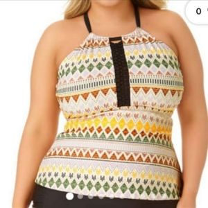 Size 22/24 New Allure Womens Chevron Print Tankini Top